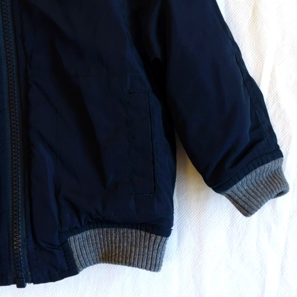 joe fresh padded navy bomber jacket with ribbed trim 6-12 months baby boy - Picture 5 of 8
